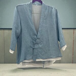 Minibee Chinese Traditional Hanfu Linen Blouse – Size L | NWT